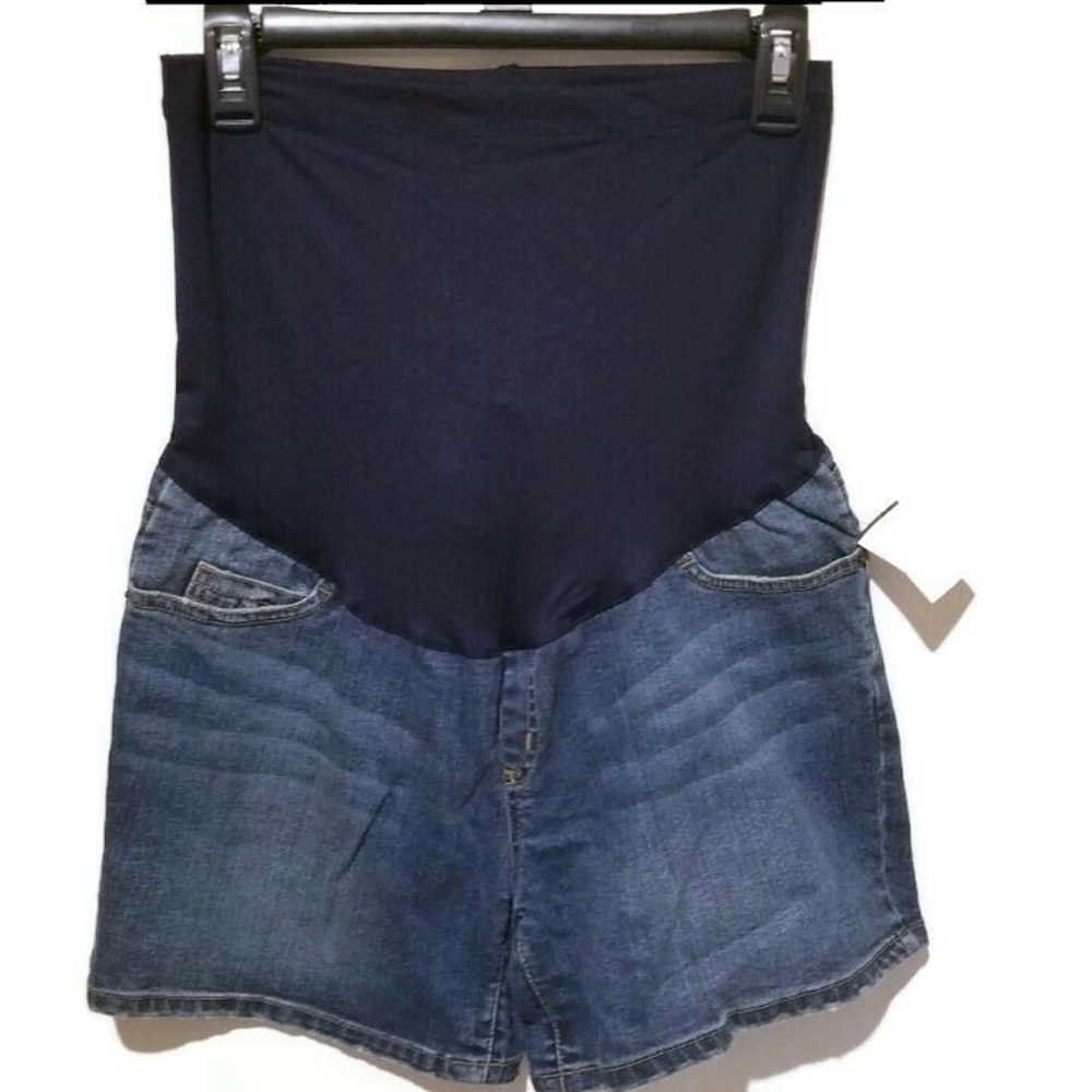 Liz Lange Maternity for Target Blue Denim Jean Shorts Belly Panel Medium